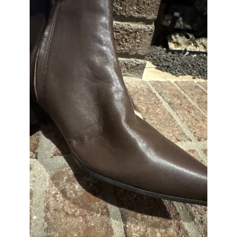 Nine West Maribu Pointed Toe Ankle Booties Dark Brown Leather US 8M #612 - Picture 15 of 16